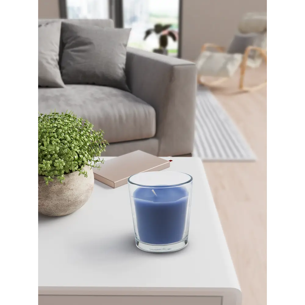 89369066 Свеча ароматизированная в стакане Лаванда фиолетовая 8.5 см STLM-0834691 Santreyd  - Вид №2