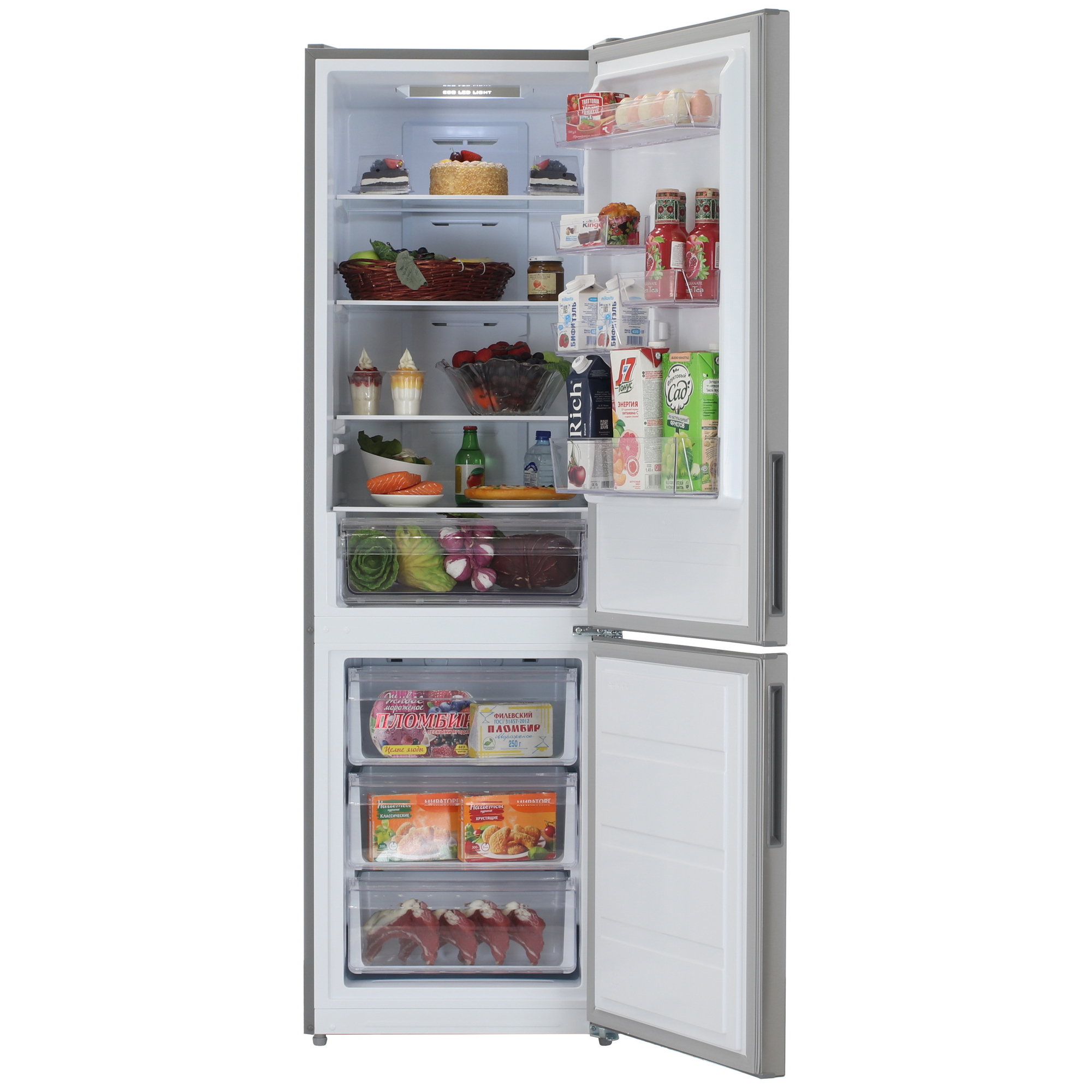 9920933 Холодильник с морозильником   Schaub Lorenz SLU C188D0 G серебристый STDN-0107846 - Вид №5