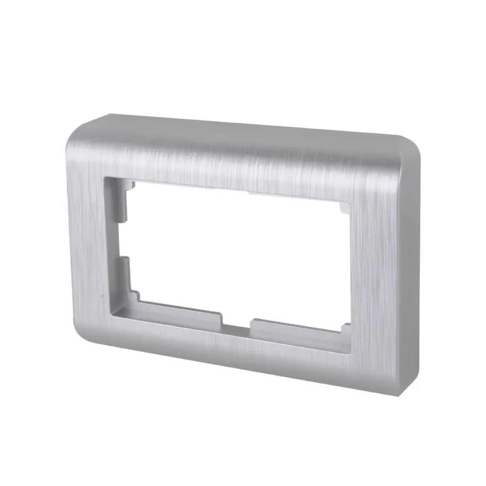 Рамка для розеток и выключателей Werkel Stream 2 поста цвет серебро STLM-2177708 - Вид №1
