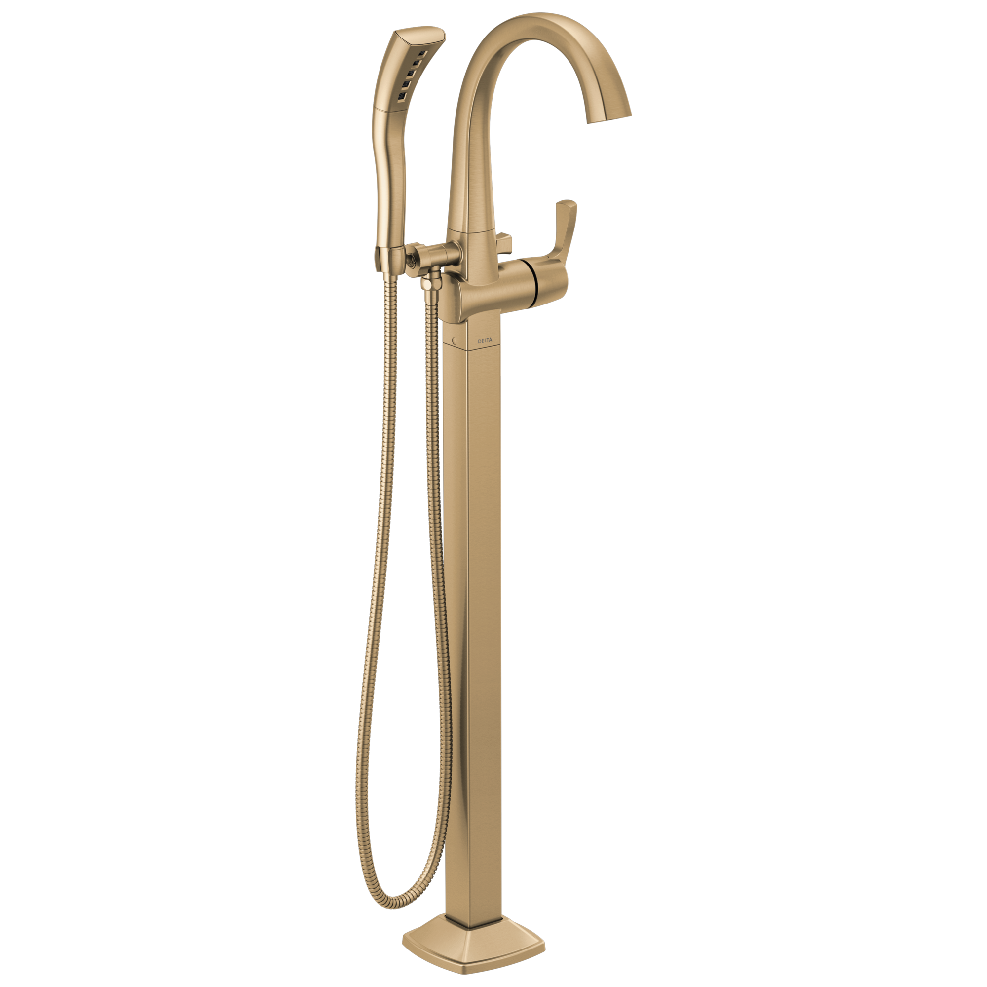 T4777-CZFL Накладка наполнителя ванны на полу с одной ручкой Delta Faucet Stryke Шампанское бронза 