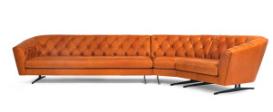 Изогнутый кожаный диван capitonné