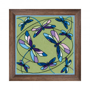 1655 Набор для вышивания Витраж. Стрекозы 33 х 33 см RIOLIS Сотвори Сама