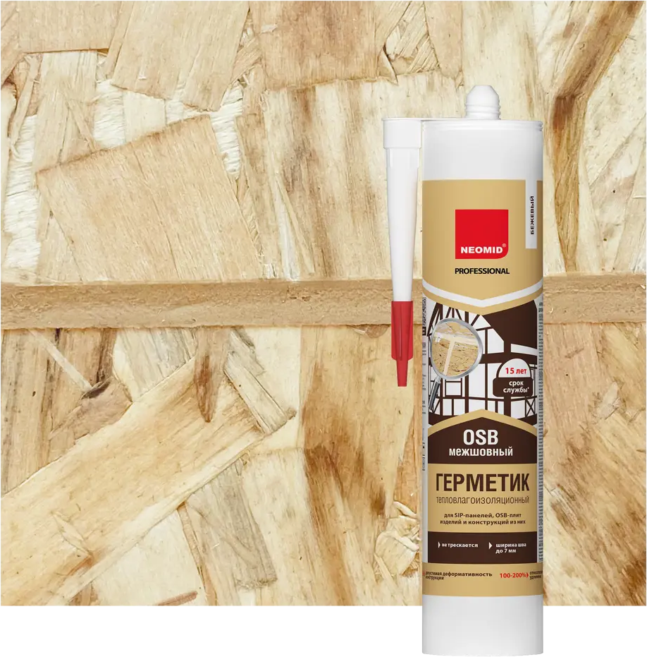 NEOMID Герметик для OSB плит и SIP-панелей 310 мл бежевый 83725628