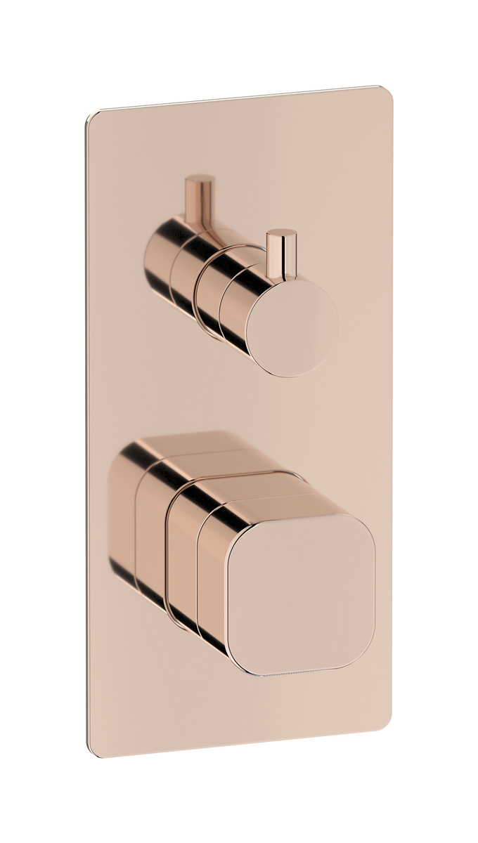 Комплект внешних частей для настенного прогрессивного смесителя на 3 потребителя. WE ARE IB eo312rs_1 Rose Gold Elio