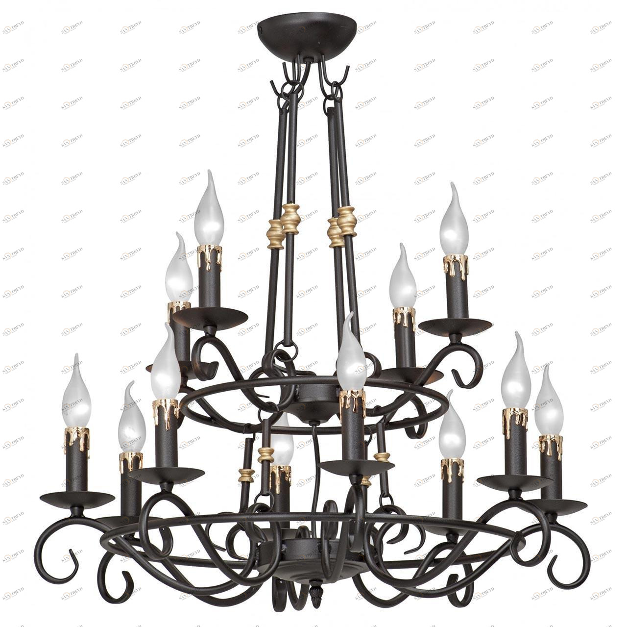 Подвесная люстра VitaLuce V1039/8+4 VITALUCE ДИЗАЙНЕРСКИЕ 328598 Черный 