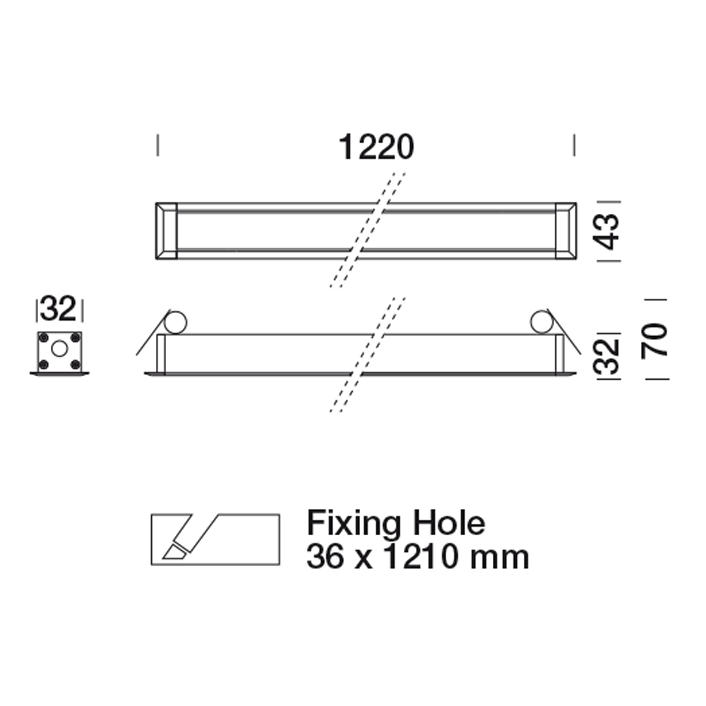 8492613 Встраиваемый в потолок светильник Platek MINI CORNICHE Incasso soffitto  MINI CORNICHE Ceiling recessed 1200 mm - LED 3000K 26°  - Вид №10