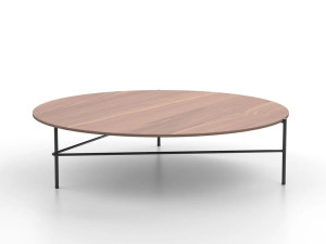 Круглый стол из стали и дерева