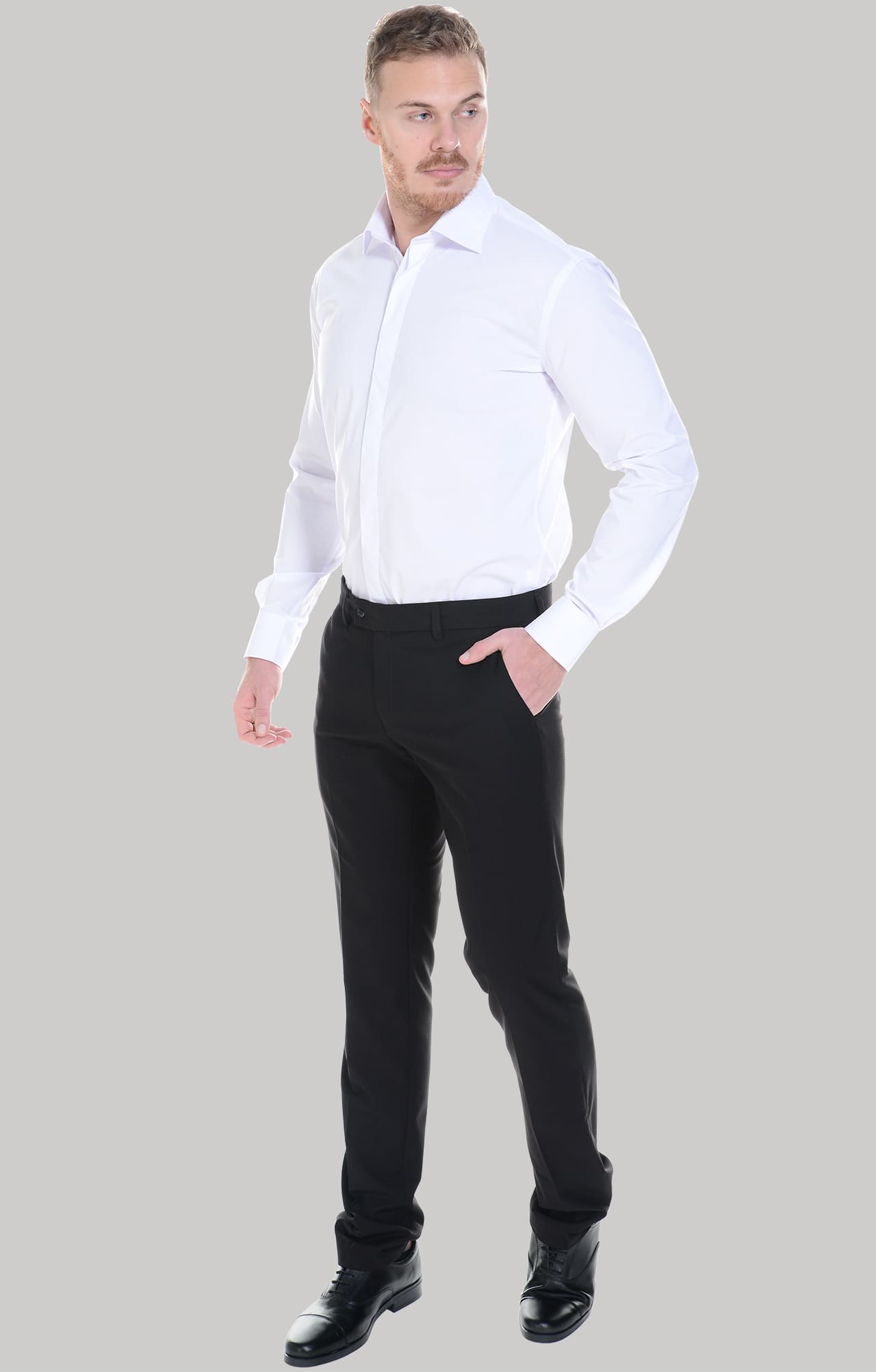 62460 Рубашка мужская  white El-Risto  Корпоративная одежда  размер 39/170-176  - Вид №17