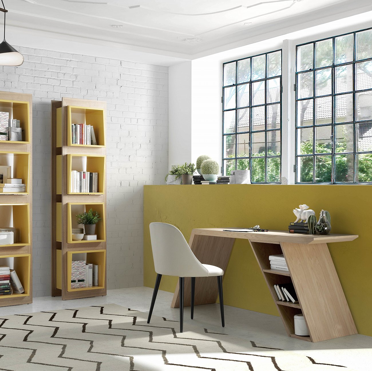 Письменный стол деревянный с ящиками и полками дуб Roble от Angel Cerda ANGEL CERDA  241797 Дуб  - Вид №3