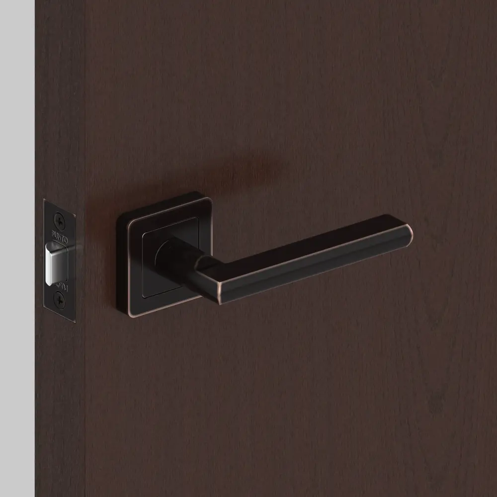 Ручка дверная на розетке Pluton, цвет тёмная медь PUNTO STLM-2201609 - Вид №4
