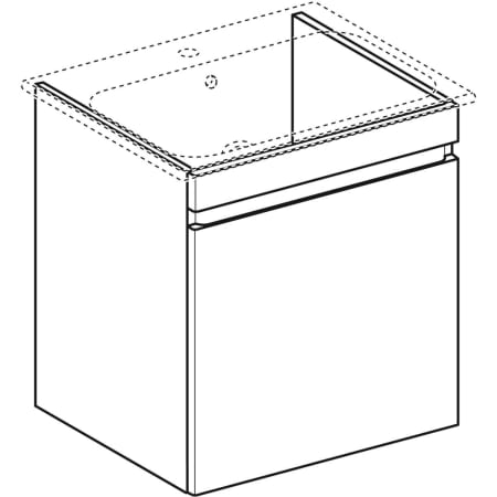 869557000 Шкафчик для встраиваемой раковины Geberit Renova Plan, с одним выдвижным и одним внутренним выдвижным ящиком Geberit  - Вид №20