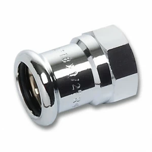 116270G1238 SANHA 16270G пресс-фитинг, бронза, муфта перех.ВПр-ВР,хром. 12x3/8 мм