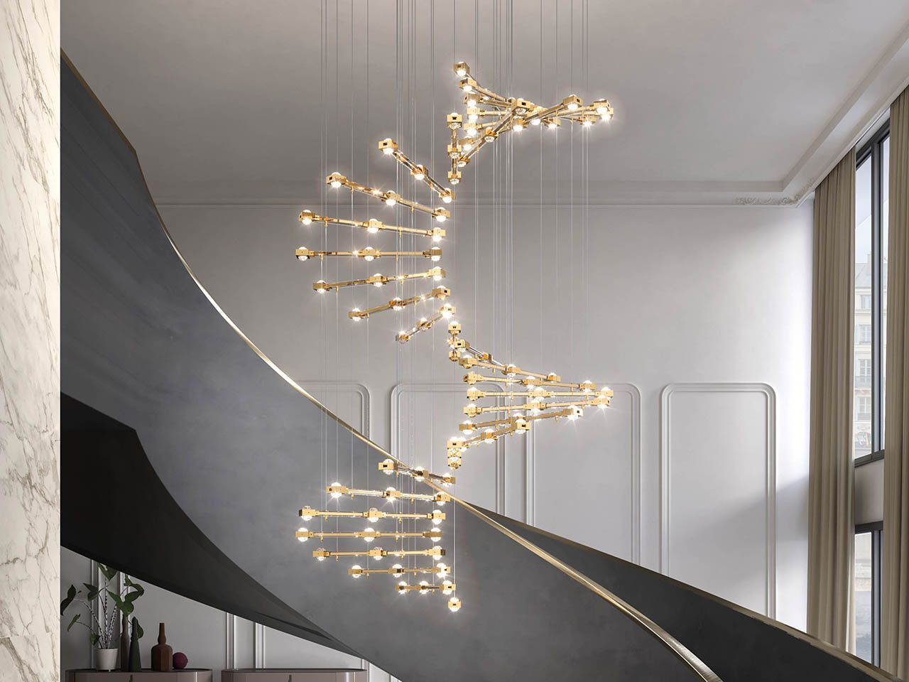 Стеклянный светодиодный подвесной светильник Masiero Raqam ARCH-00039668 - Вид №1