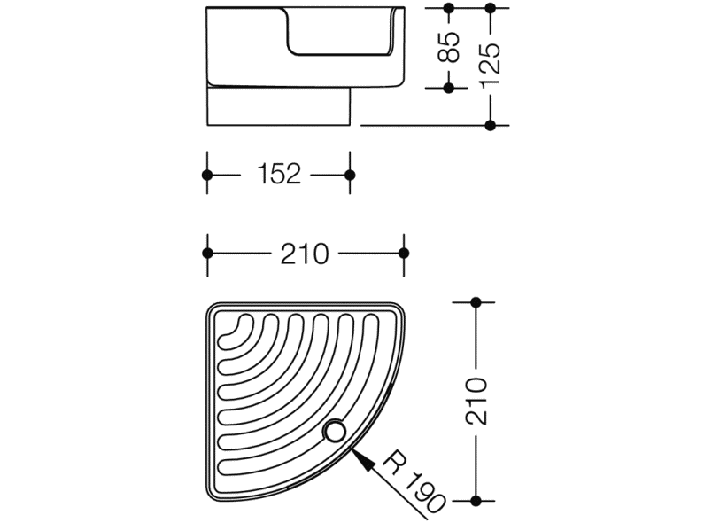 802.03.220 Угловая полка с настенным кронштейном HEWI USA Produkte  - Вид №2