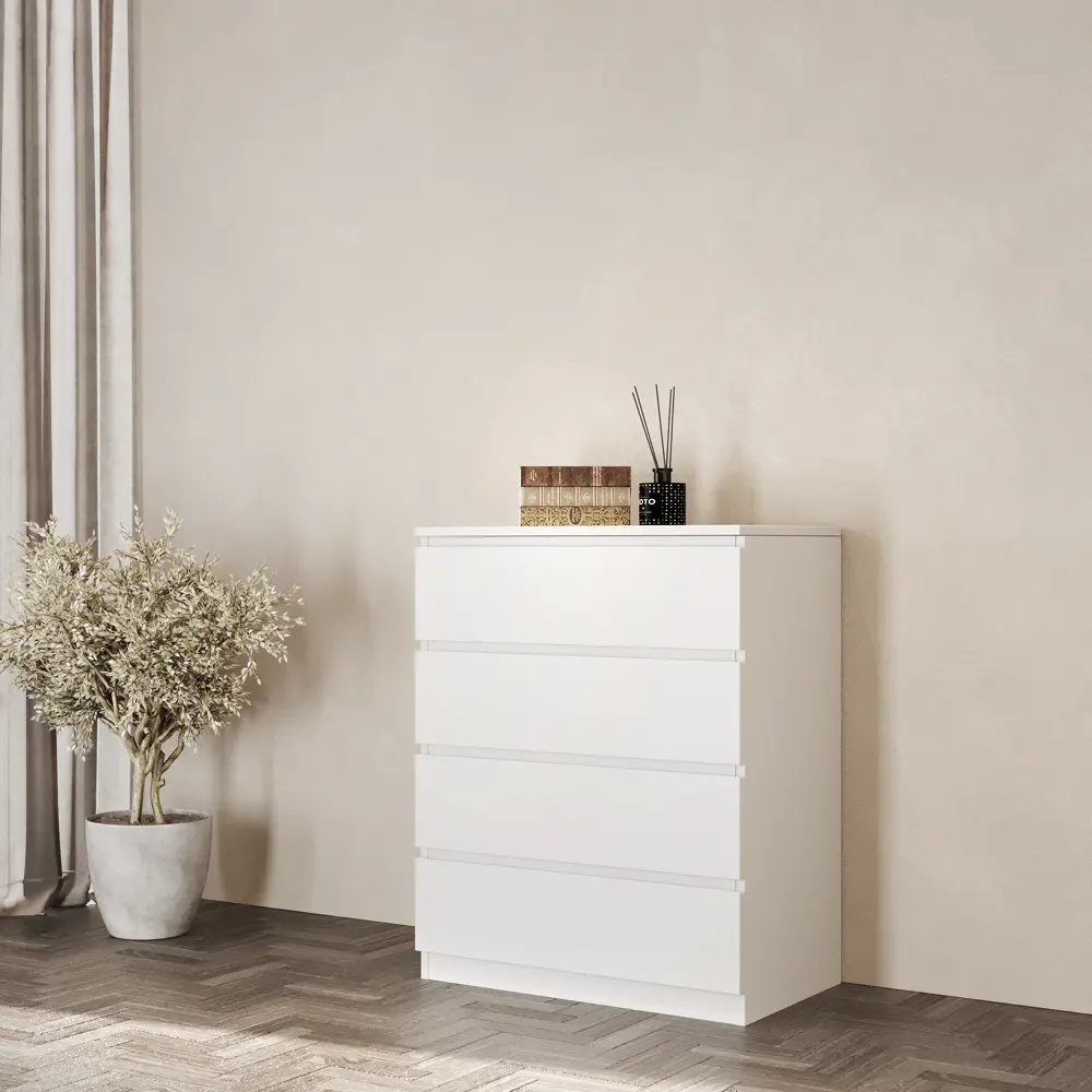 Комод 4 ящика 50x80x39.4 см ЛДСП цвет белый Santreyd STLM-2040810