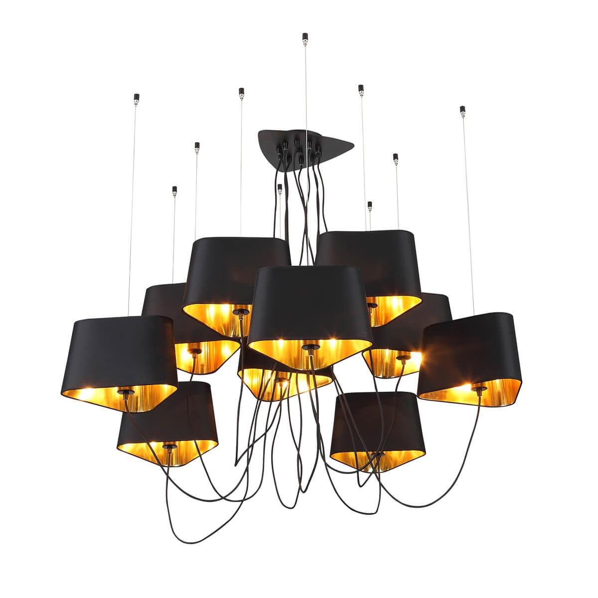 Люстра подвесная черная 10 ламп ST Luce Ambrela SL1110.403.10 ST LUCE ДИЗАЙНЕРСКИЕ, AMBRELA 00-3834376 Черный  - Вид №1