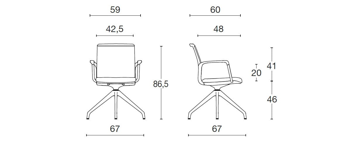 Поворотный стул с подлокотниками Diemme хозяин ARCH-00136070 - Вид №1