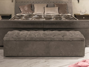 Кожаная скамейка для хранения capitonné