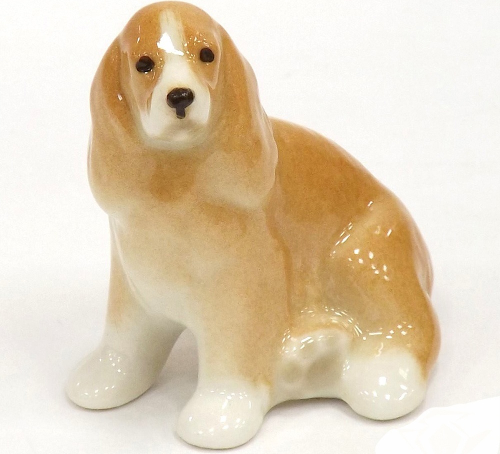 1051991 Императорский фарфоровый завод Скульптура "Спаниэлька" Фарфор костяной 