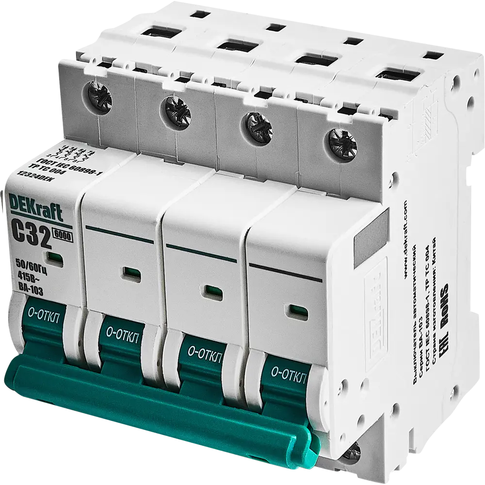 Автоматический выключатель DEKraft ВА-103 4P 32А для надежной защиты сети 88460953 STLM-1446749