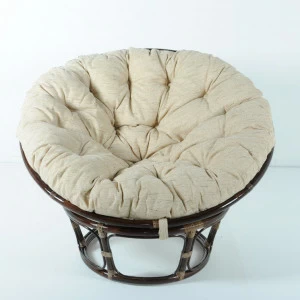 Кресло с подушкой темно-коричневое из ротанга "Темный коньяк" Papasan 23/01 VINOTTI  00-3885507 Коричневый