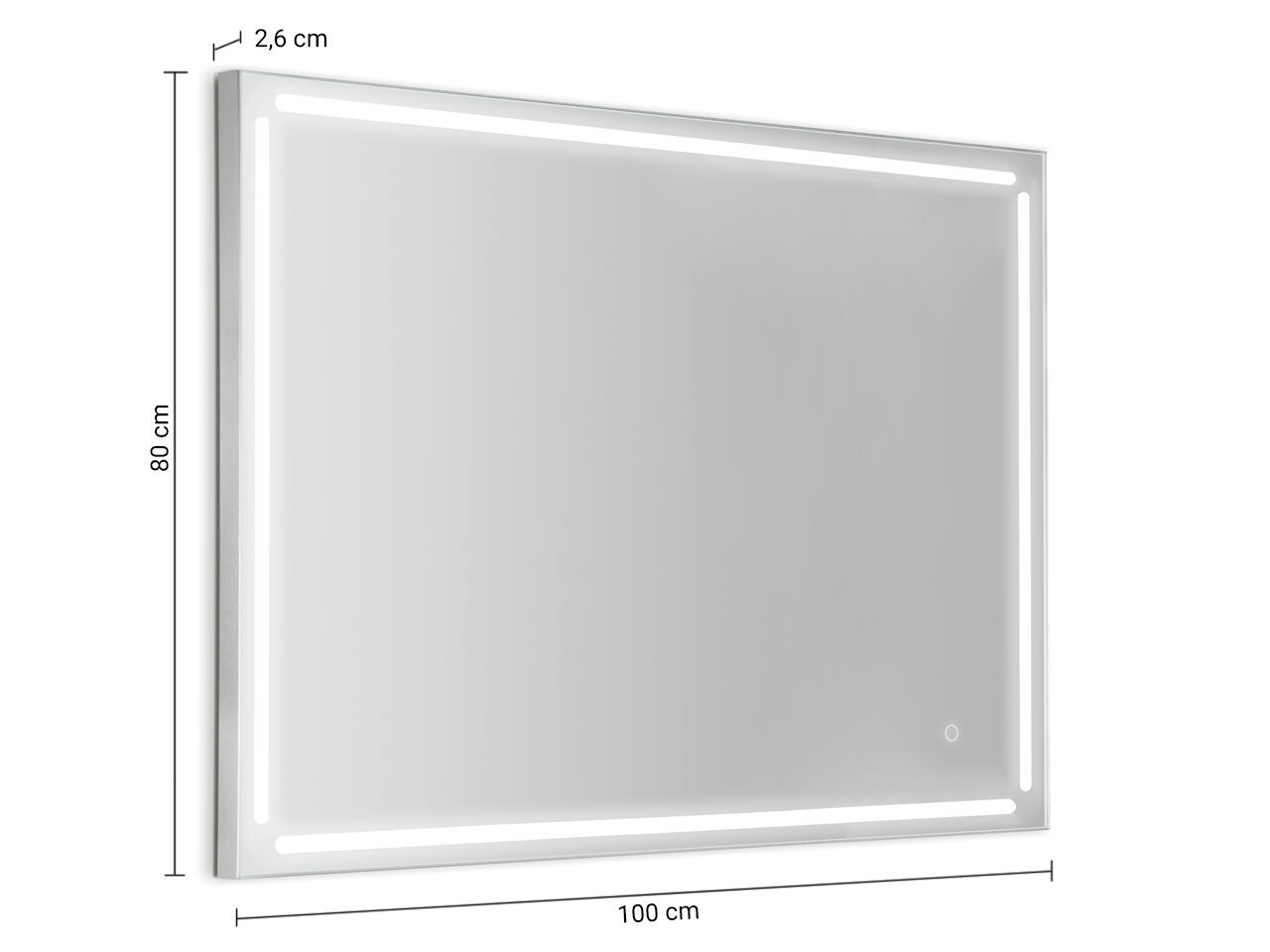 Прямоугольное зеркало со встроенным освещением для ванной комнаты GEDY PAUL ARCH-00009795 - Вид №5