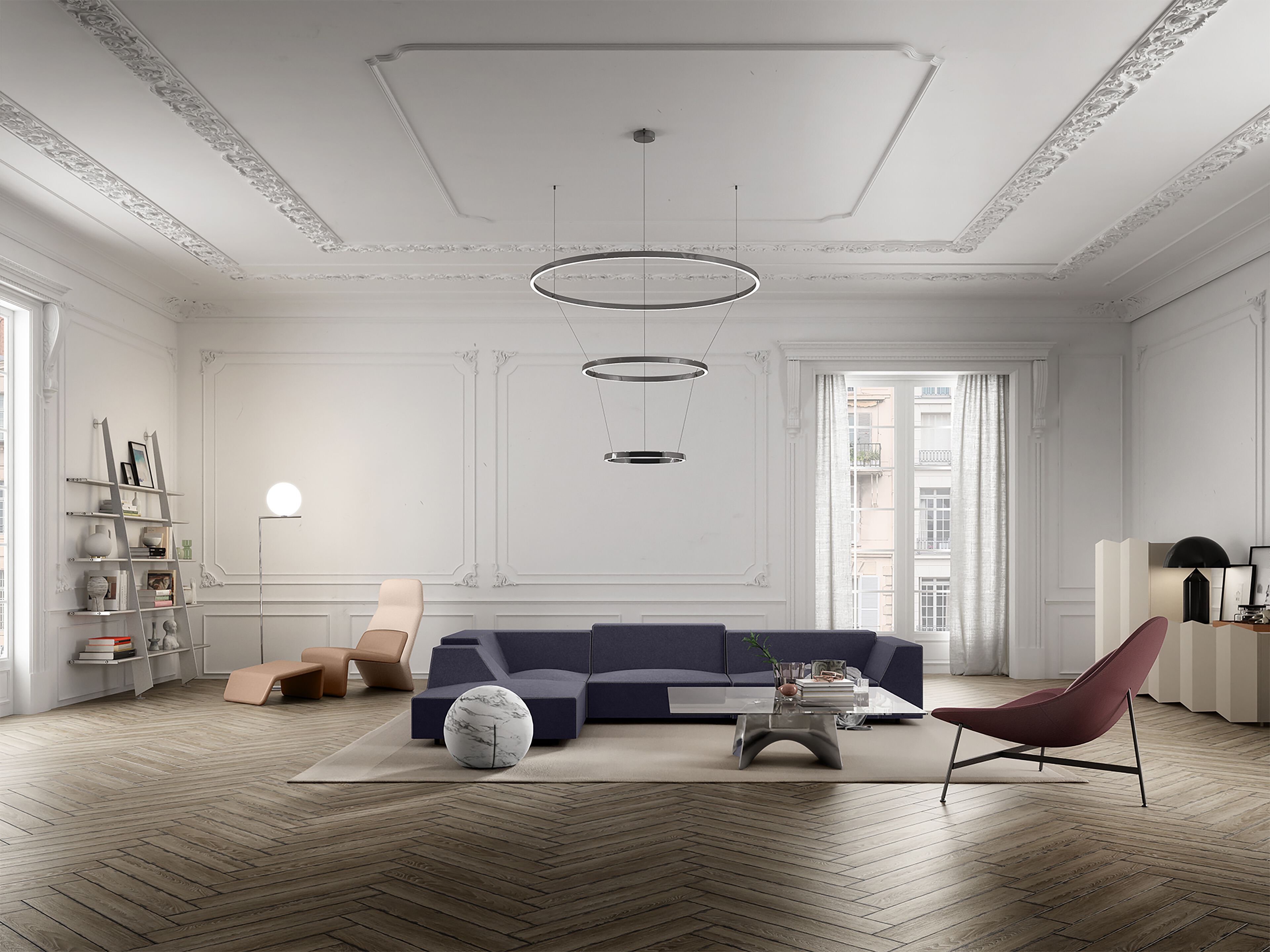 Алюминиевый и стеклянный низкий квадратный журнальный столик BALERI ITALIA Bentz ARCH-00153161 - Вид №1