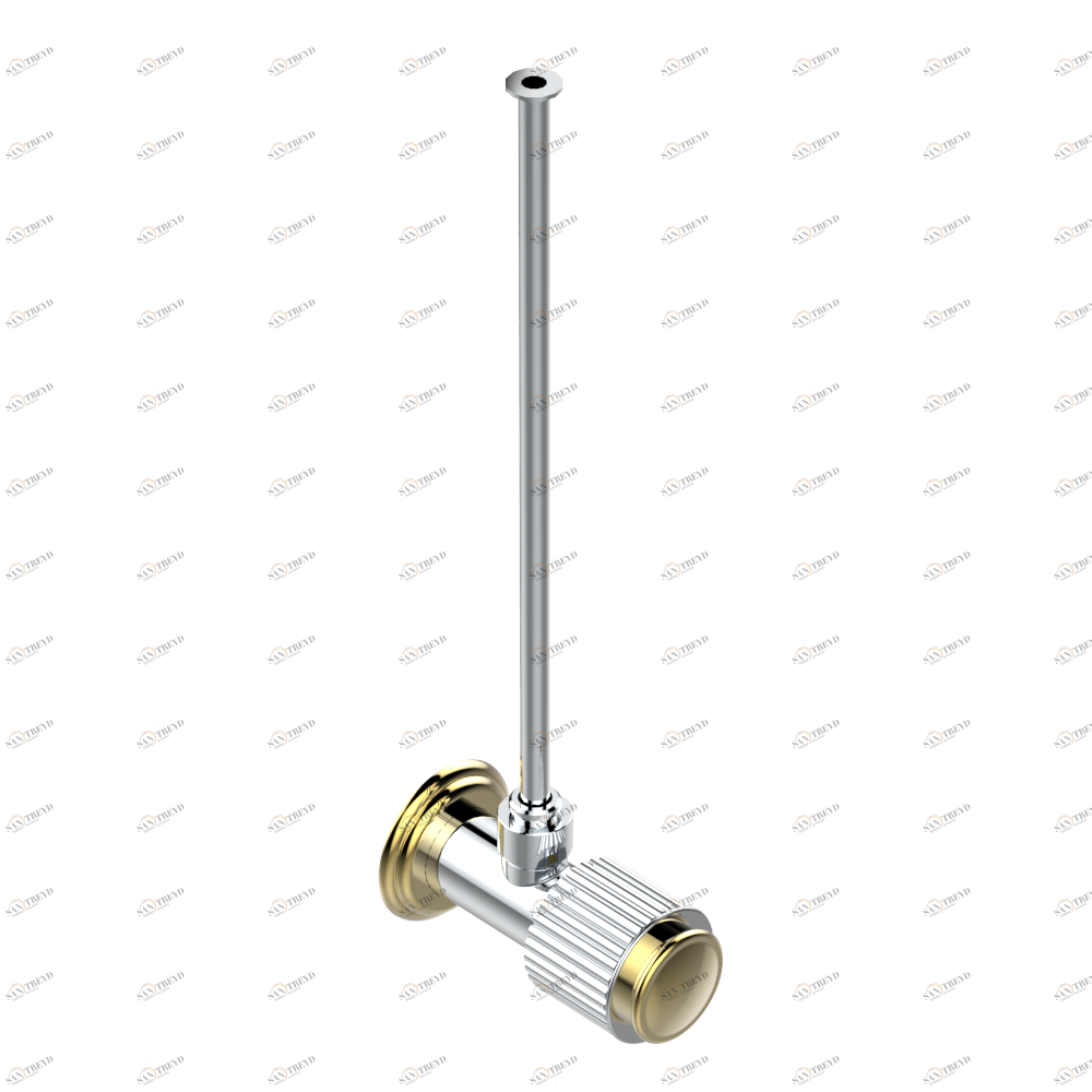 A9F-181/S Кран запорный 1/2" стильный регулируемый с 30 cм трубкой Thg-paris Jaipur с металлическими ручками Хром/золото A9F-181/S CAT.A