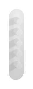 External part of thermostatic 4 ways, round plate, vertical, Vinile handle WE ARE IB eua412bonvn Matt White Aqua