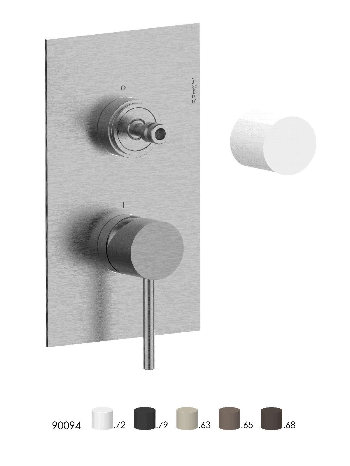 Однорычажный смеситель для душа из нержавеющей стали с переключателем Rubinetterie Frattini Pepe XL 316 ARCH-00062057 - Вид №1