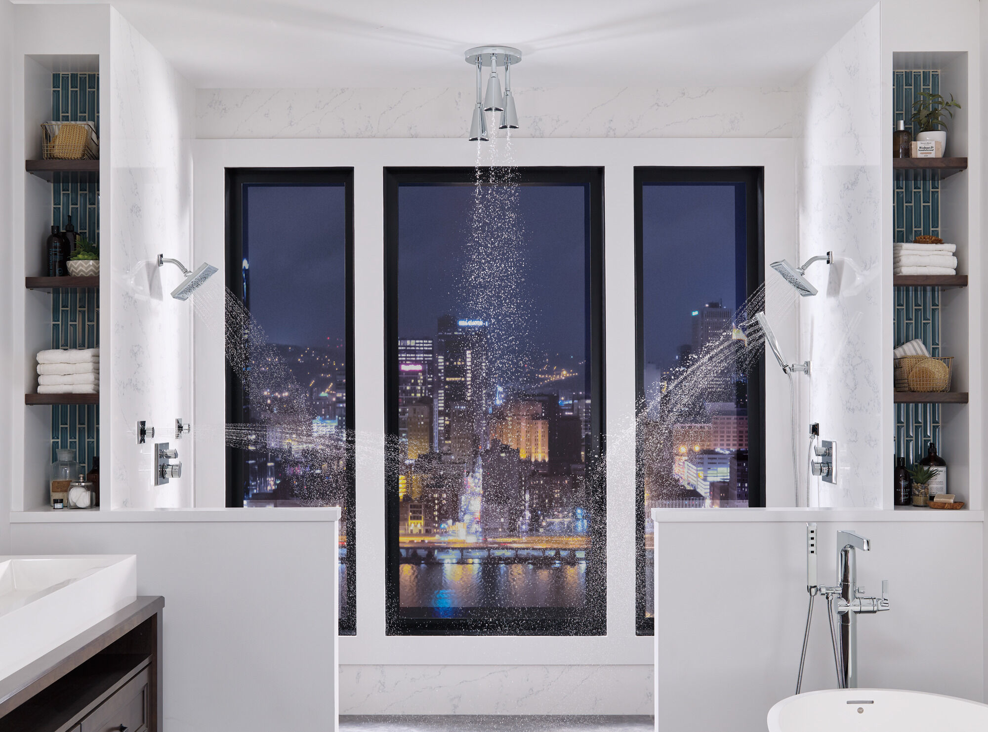 57140 H2Okinetic® Подвесная душевая лейка Raincan Delta Faucet Universal Showering Хром  - Вид №1