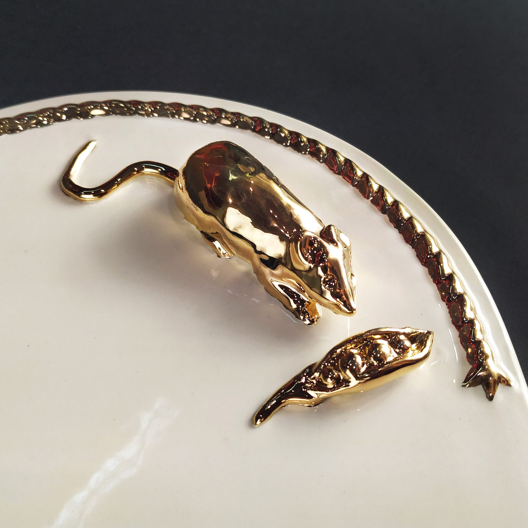 Доска для сыра (Золото) голубой/золото PROVANSFAIENCE sun-id-994590 - Вид №3