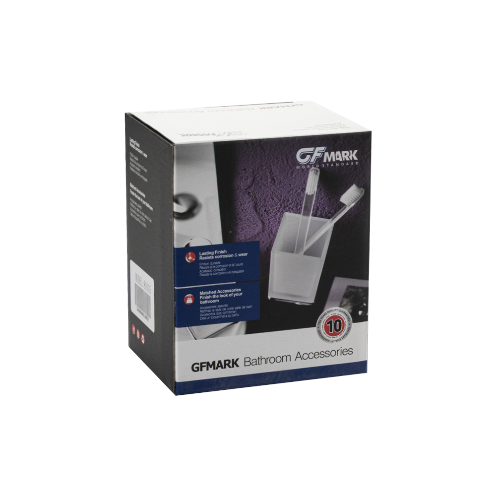 GFmark - Стакан стеклянный с креплением к стене, из нержавеющей стали с резным креплением, код: 81005  - Вид №2