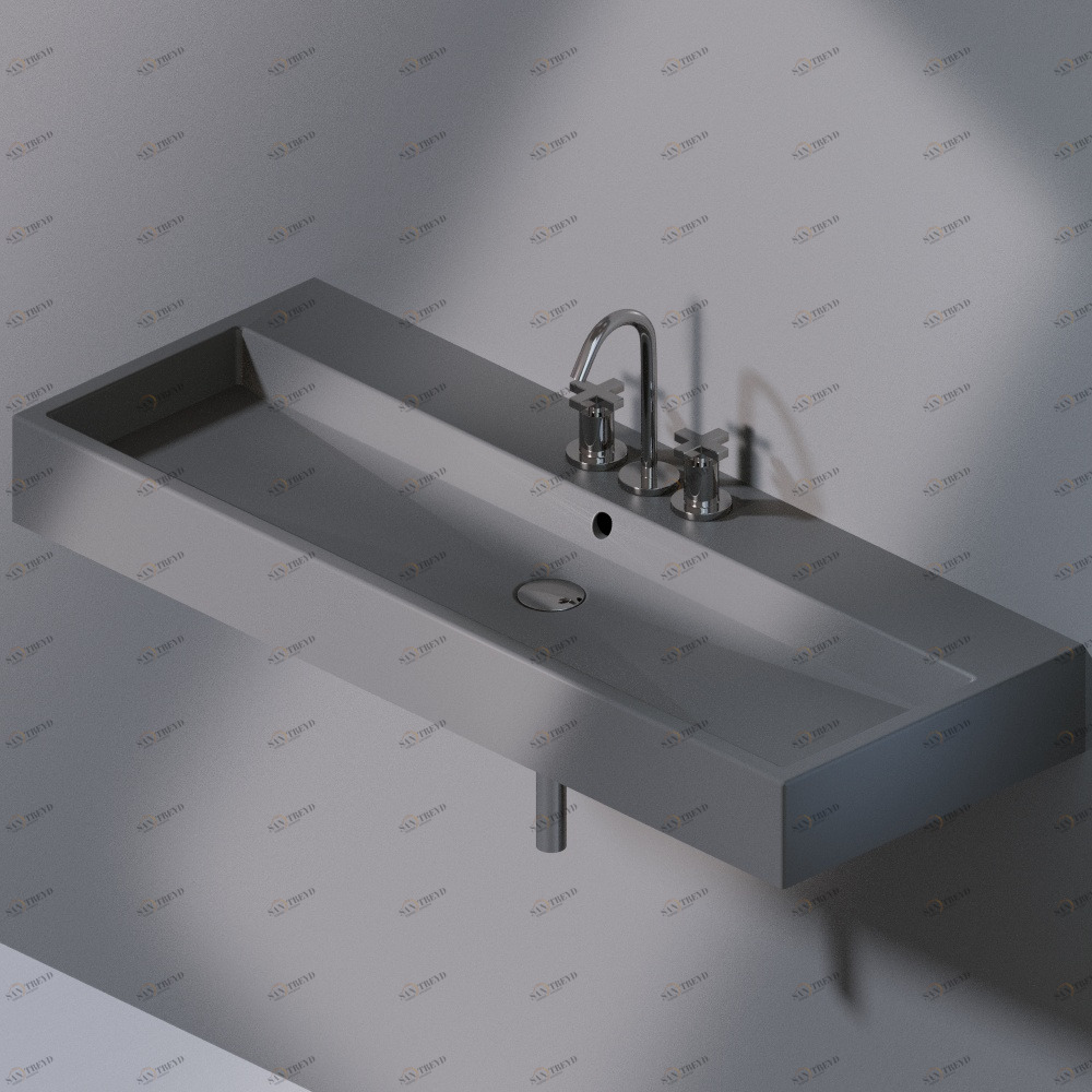 L279T1R3V4.116 Подвесная раковина настенная прямоугольная A. e T. Italia Tank серая AeT ITALIA