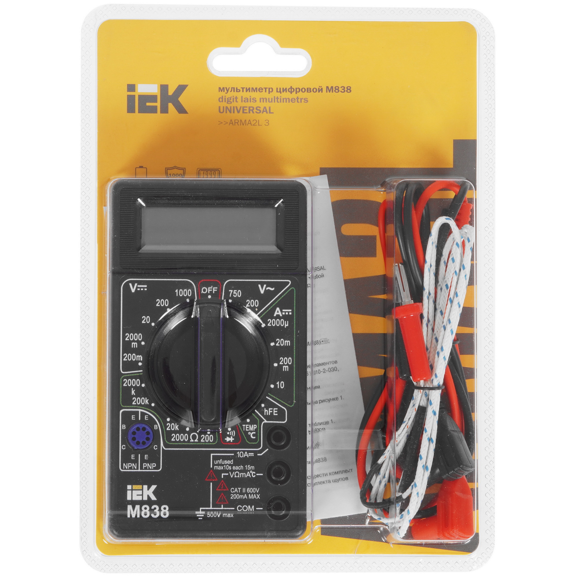 Мультиметр IEK Universal M838 5302034 STDN-0062268
