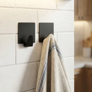 Самоклеящийся крючок KONSENSA 5x5 см черный 2 шт.