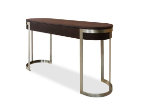 Деревянная овальная консоль с ящиками