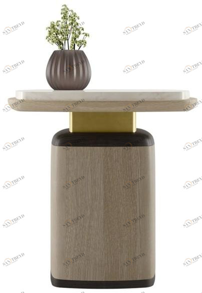 FRATO Квадратный журнальный столик из дерева и латуни Nagano Ffu260033aab 