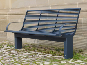 Скамья из нержавеющей стали с подлокотниками