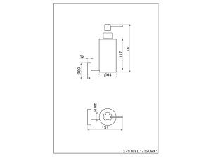 Настенный дозатор мыла из нержавеющей стали