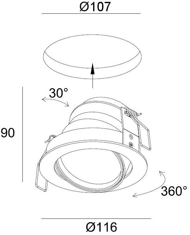 ZUMI Круглый встраиваемый светодиодный точечный светильник sun-id-1388661 - Вид №5