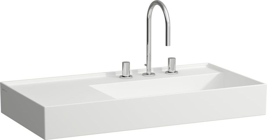 H8103397161111 Раковина с полочкой слева, со специальным скрытым сливом LAUFEN PRO - Вид №13
