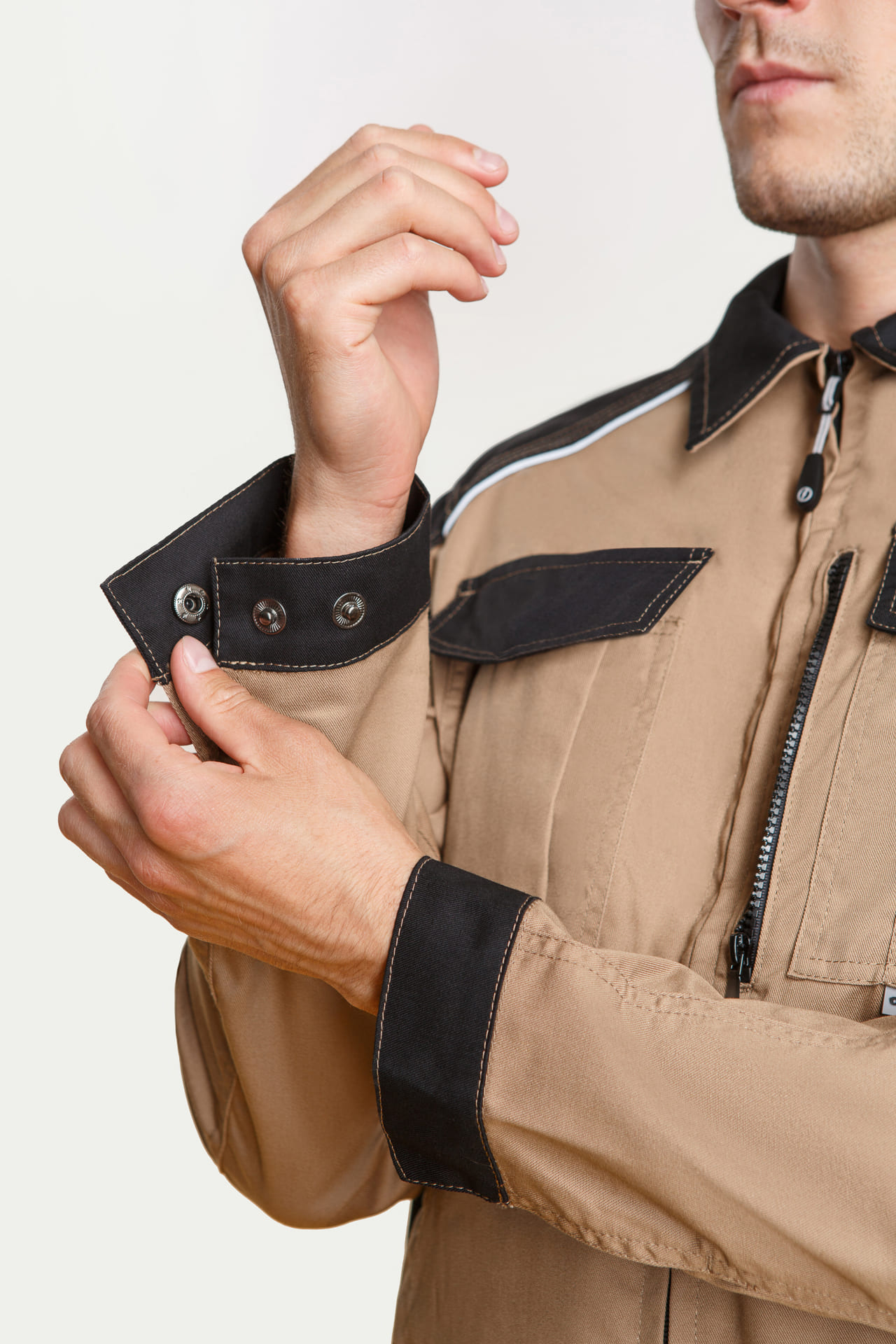 70066 Костюм  NEW бежевый с черным STATUS  Летняя спецодежда  размер 52-54/170-176  - Вид №8