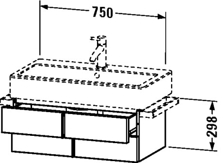 Тумбочка подвесная Vero #VE6206 750 x 431 мм Duravit VE620608686 - Вид №1
