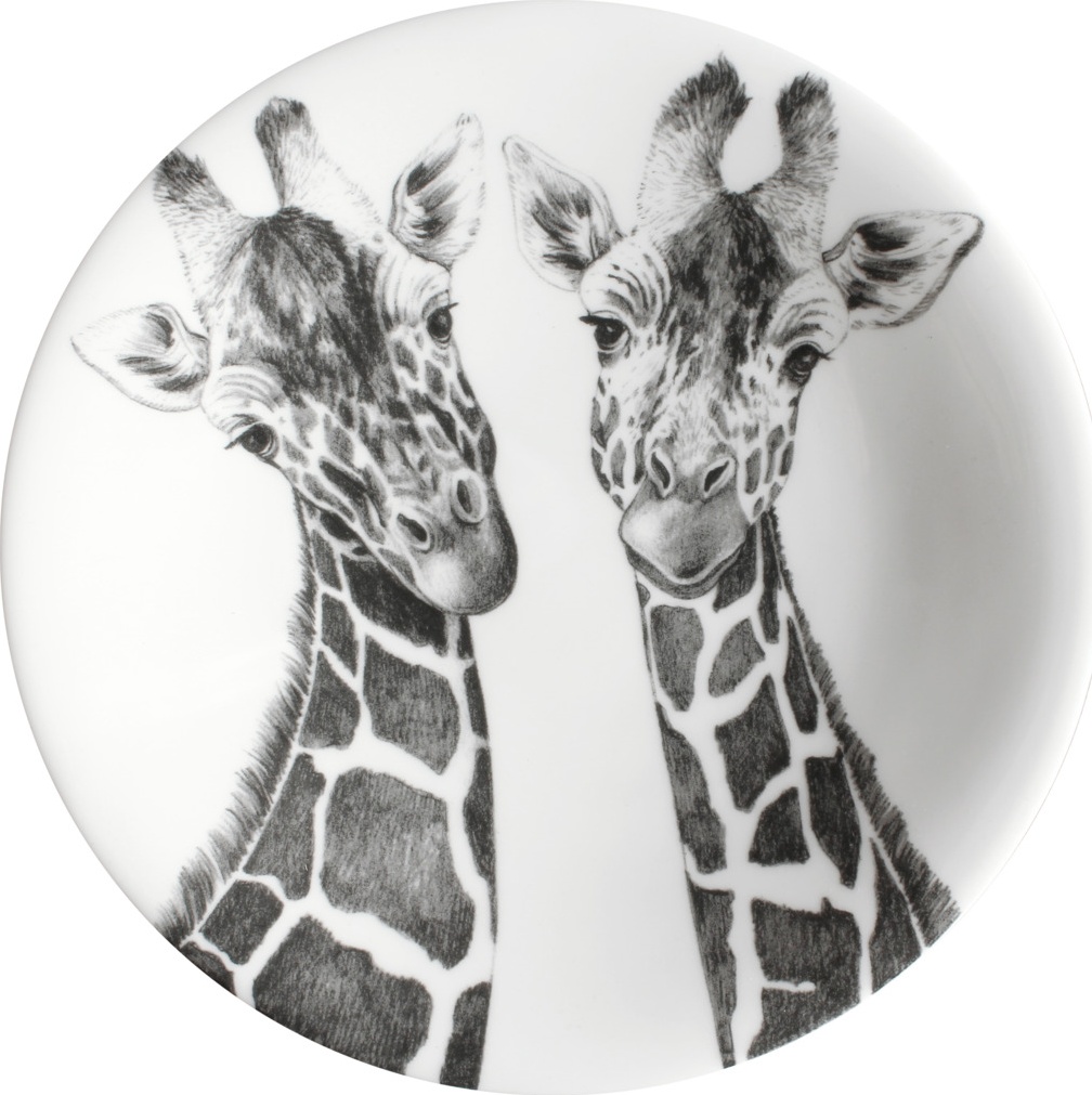 10640804 Taitu Тарелка акцентная Taitu "Дикий нрав.Жираф" 21см Фарфор костяной 