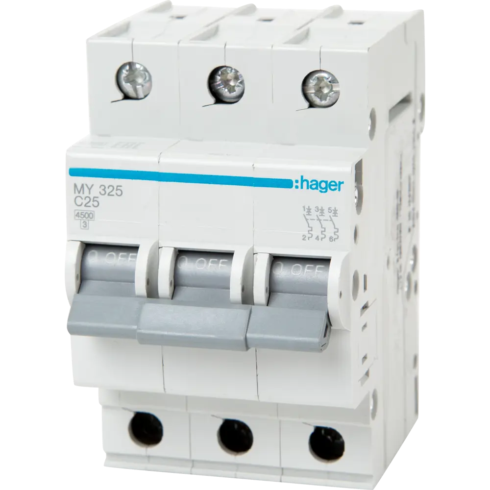 Автоматический выключатель Hager MY325 3P C25 А 4.5 кА STLM-2030741