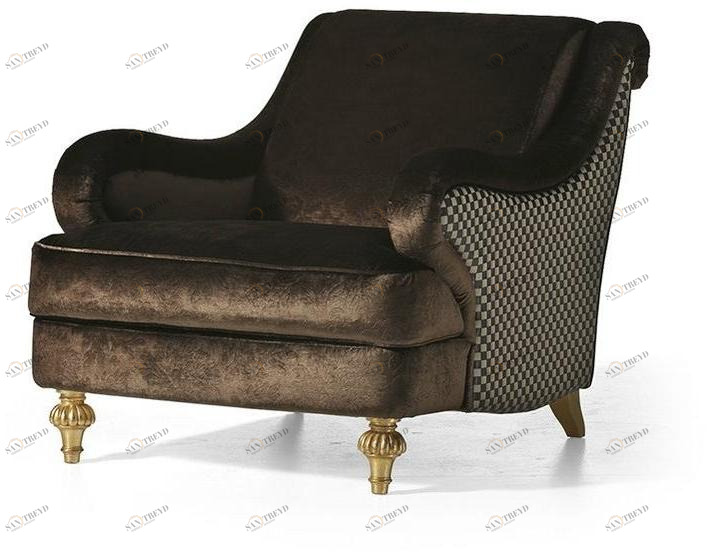 OAK Кресло с обивкой из ткани с подлокотниками Galleria sun-id-1354953