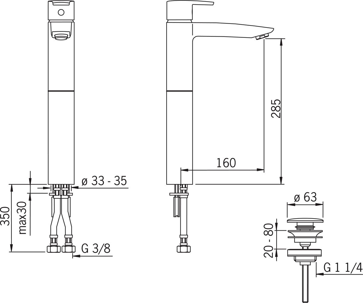 Oras 2801F Высокий смеситель 2801F Cubista Хром  - Вид №2