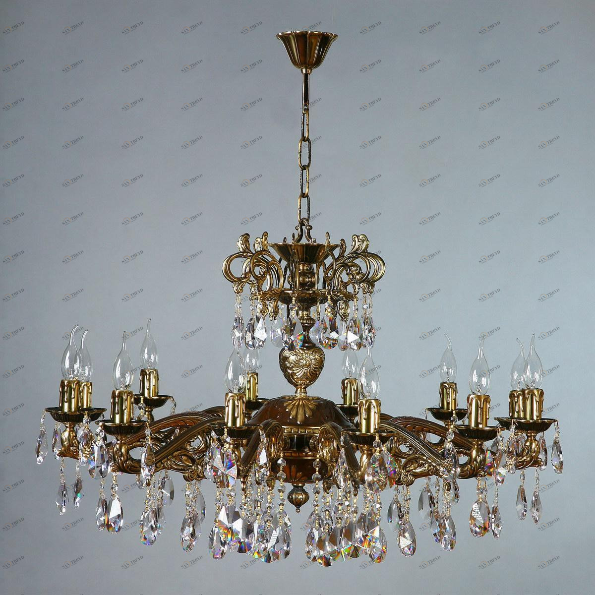 Подвесная люстра Ambiente Leon 2128/12 PB Tear Drop бронза AMBIENTE ДИЗАЙНЕРСКИЕ, LEON 188221 Бронза 