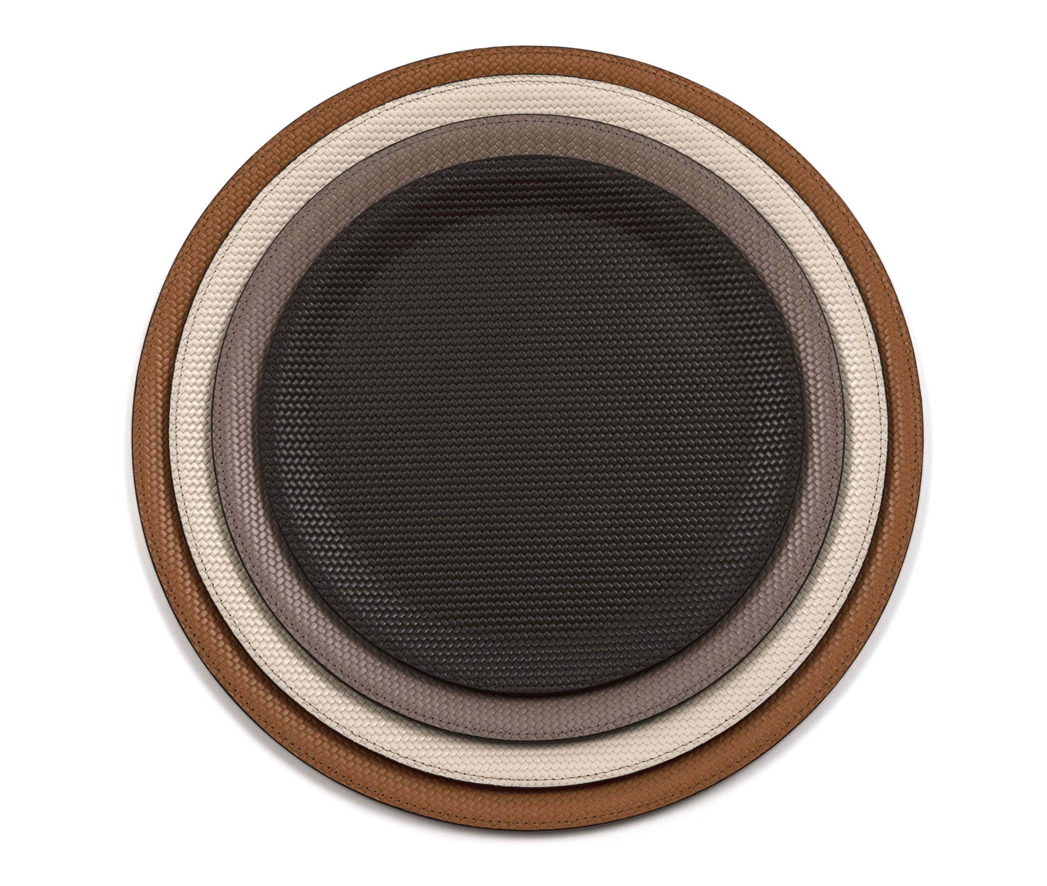 Victor Круглый поднос - Ø 35 см / плетеная кожа_camel Pinetti 00.1951.061.011 - Вид №5